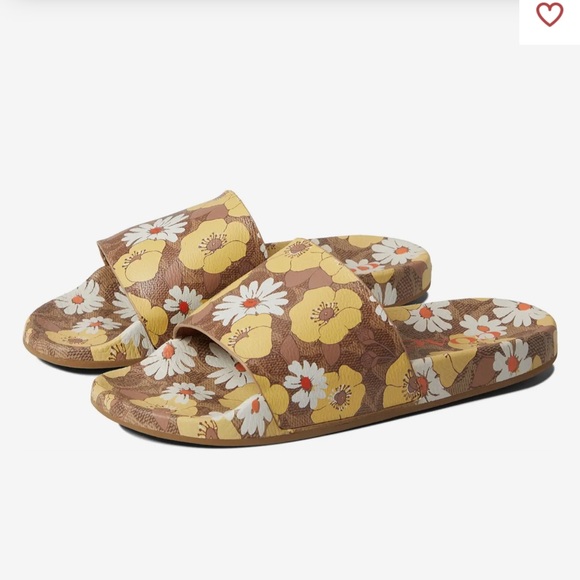 COACH Udele Sig Floral Sport Slide - Size 10 - Picture 1 of 5